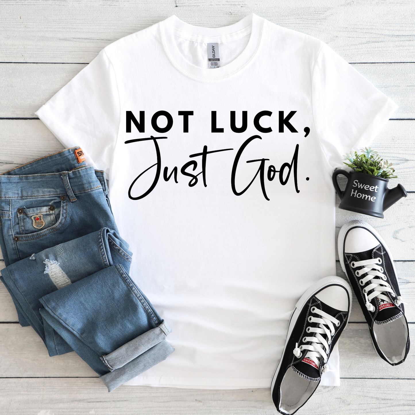 SPEAK LIFE COLLECTION - NOT LUCK JUST GOD TEE