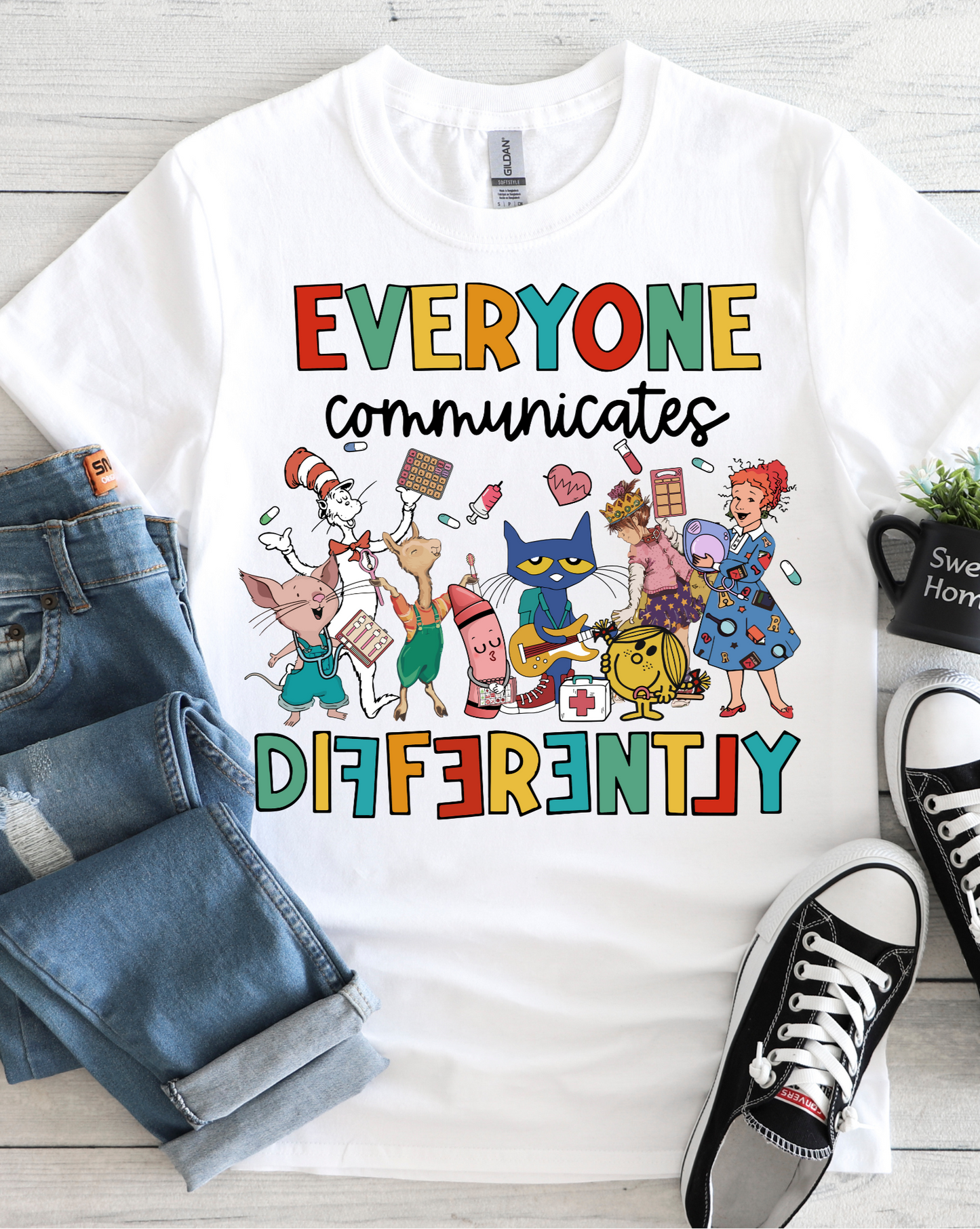 COLOR FOR A CAUSE COLLECTION - AUTISM EVERYONE COMMUNICATES DIFFERENTLY TEE
