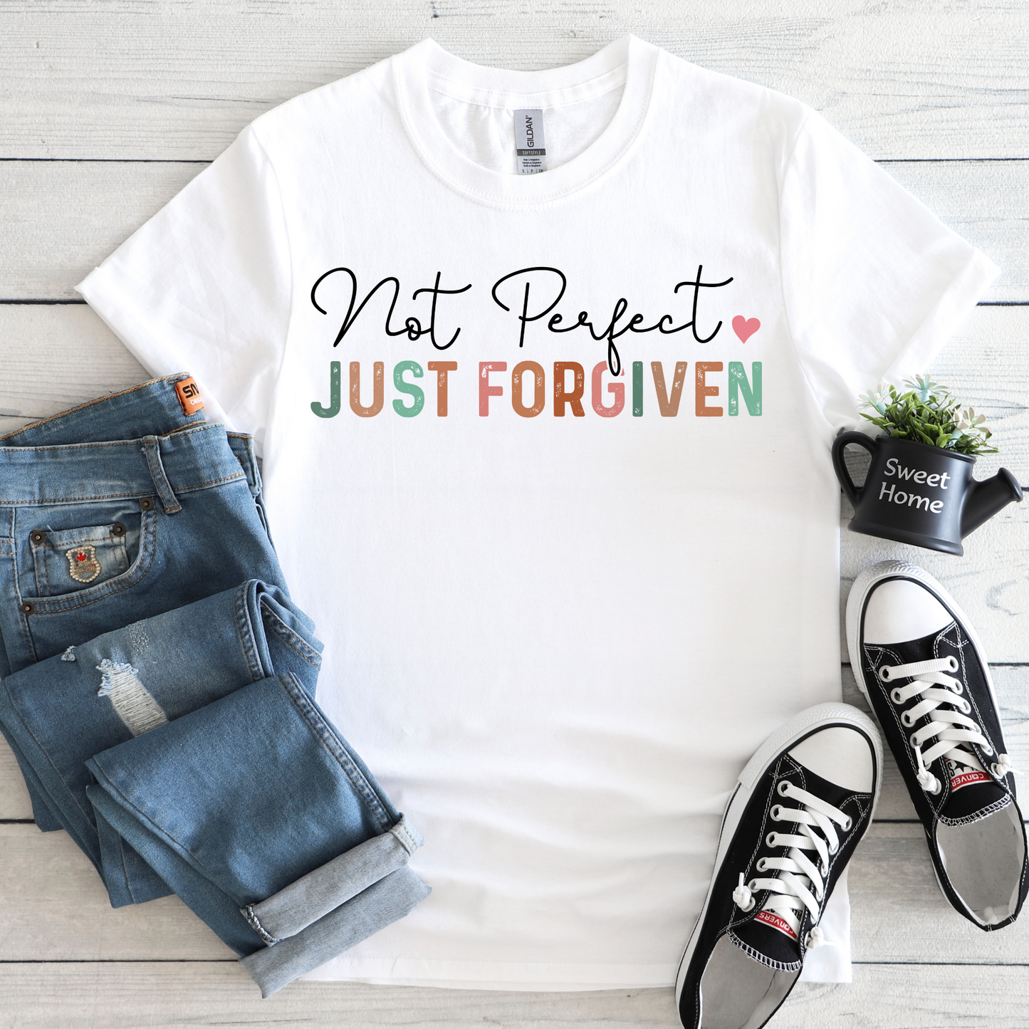 SPEAK LIFE COLLECTION - NOT PERFECT JUST FORGIVEN TEE