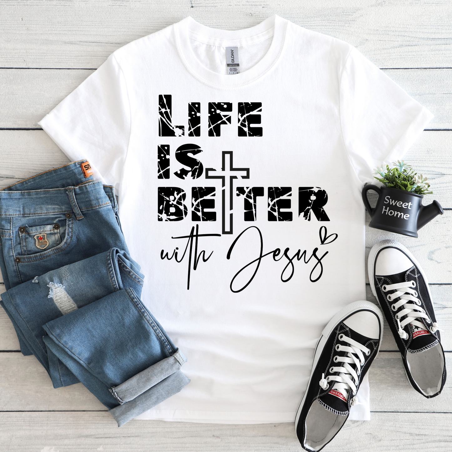 SPEAK LIFE COLLECTION - LIFE IS BETTER WITH JESUS TEE