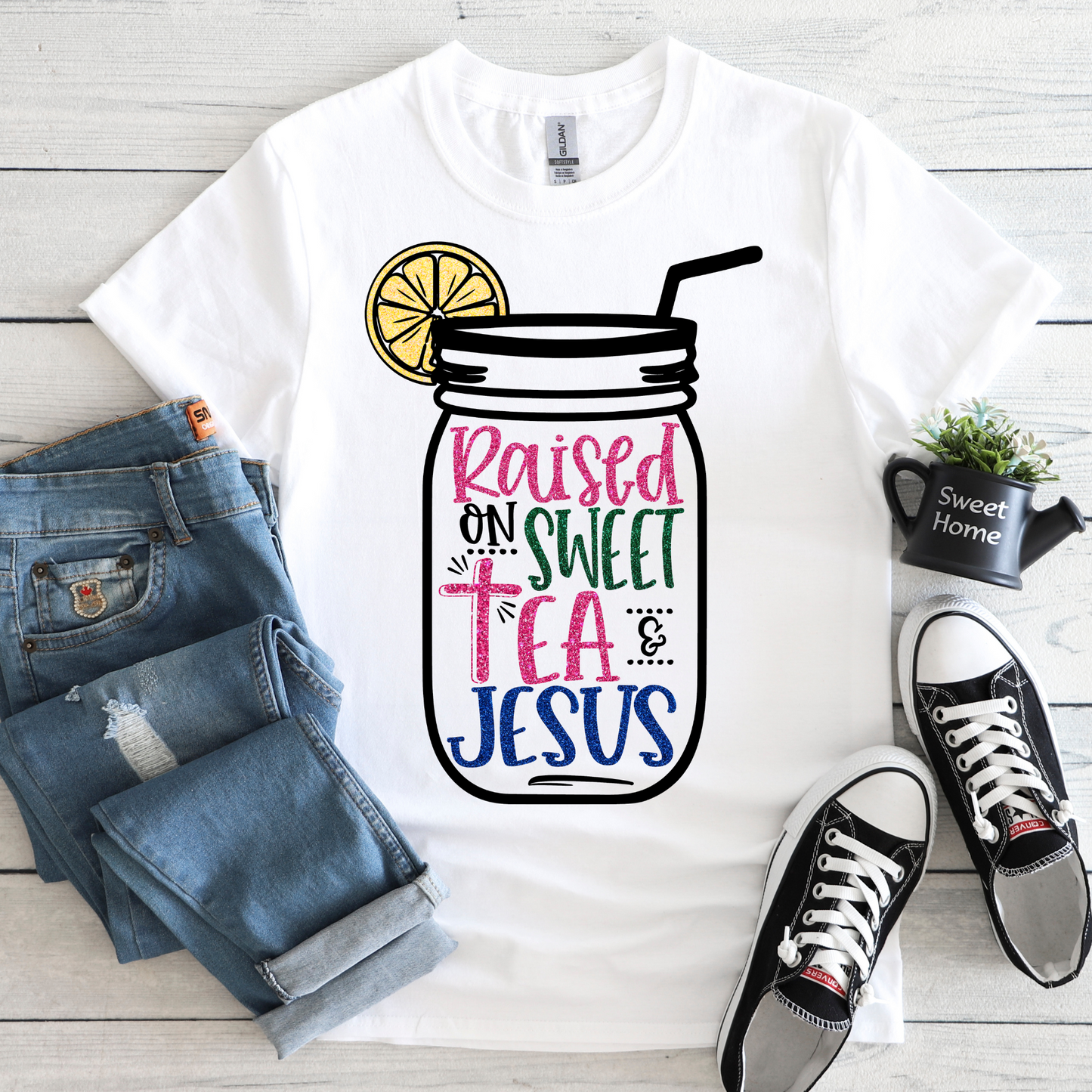 SOUTHERN MADE COLLECTION - RAISED ON SWEET TEA & JESUS TEE