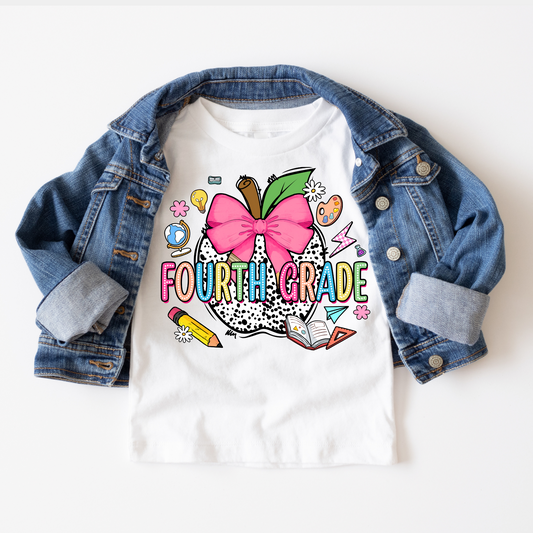 SCHOOL VIBES COLLECTION - 4TH GRADE GIRL TEE