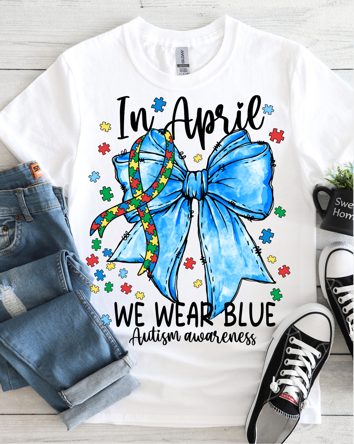 COLOR FOR A CAUSE COLLECTION - AUTISM IN APRIL WE WEAR BLUE TEE